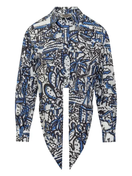 Koszula Alessandro Enriquez z nadrukiem niebieska