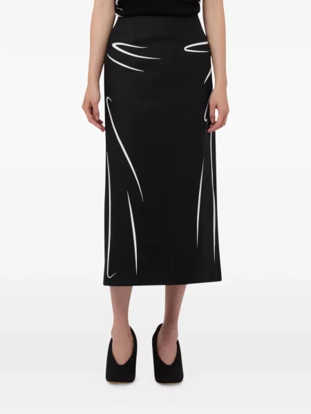 Fustă midi Moschino cu imagine negru