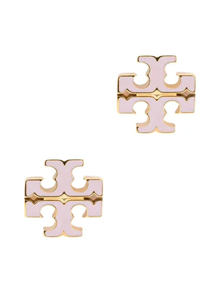 Tory Burch kolczyki ze stali nierdzewnej emalia Icon różowe