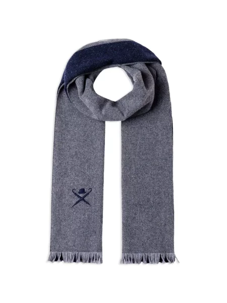 Fular Hackett London cu franjuri albastru