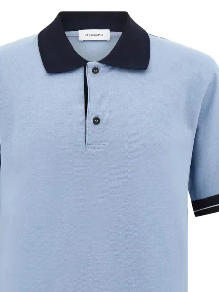 Scurt tricou polo Ferragamo albastru