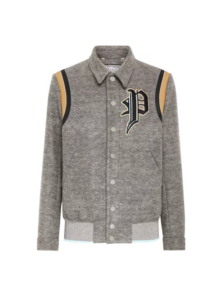 Kurtka bomber Philipp Plein wełniany szary