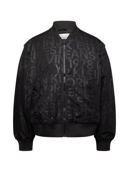 Calvin Klein Jeans Geacă bomber Logo Aop Oversize negru