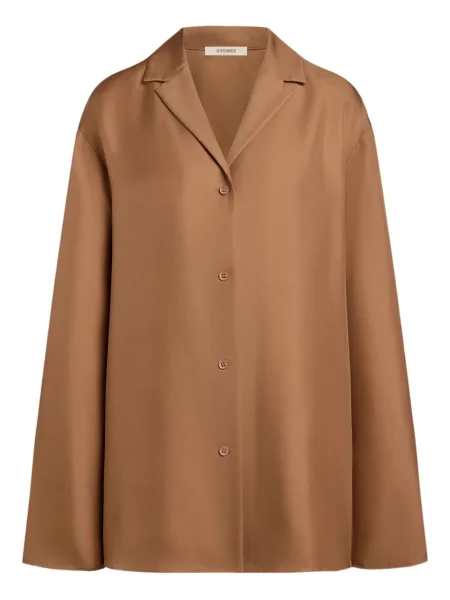 Cămașă 12 Storeez de mătase maro