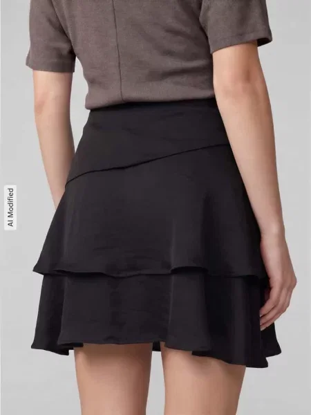 Spódnica mini o linii a z falbanami model MIRO' Vero Moda czarna