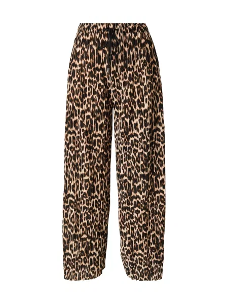 Hailys Pantaloni maro / negru / natural alb