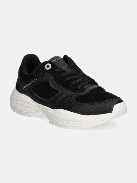 Кожени маратонки Tommy Hilfiger CHUNKY RUNNER черно