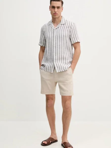 Michael Kors koszula lniana relaxed biały