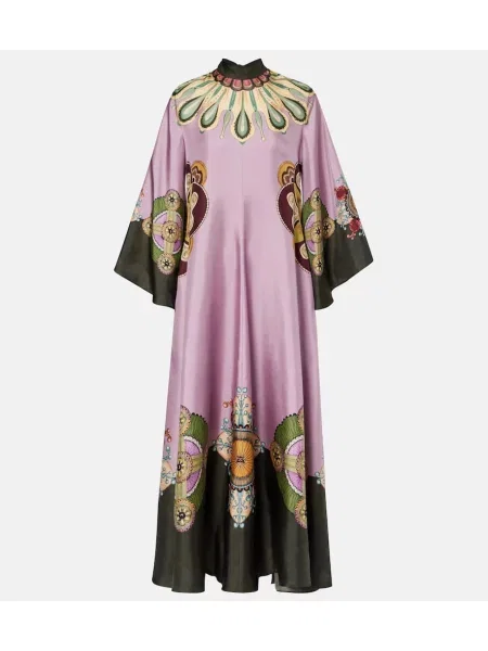 Rochie La Doublej de mătase cu imagine violet