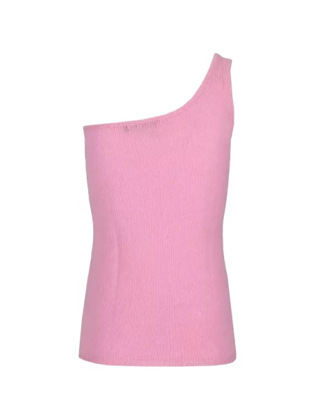 Top La Rose tricotate cu un umăr gol roz