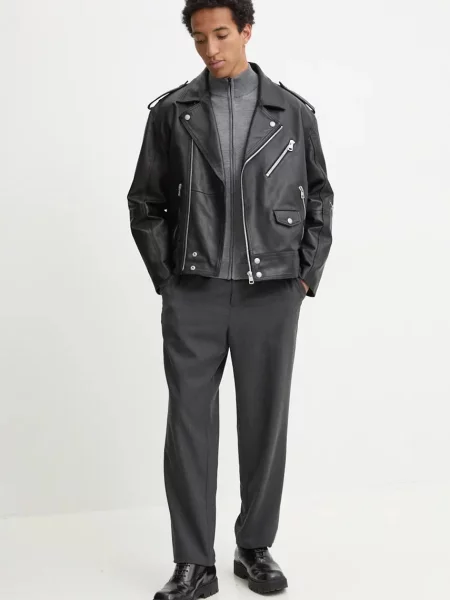 HUGO kardigan wełniany szary