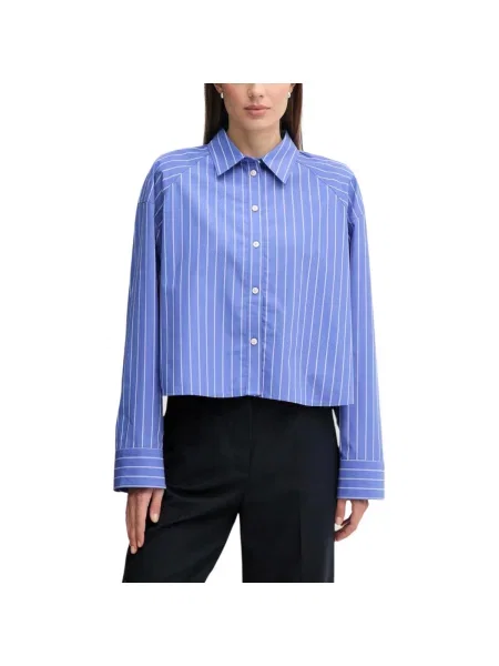 Bluză Calvin Klein Jeans cu dungi albastru