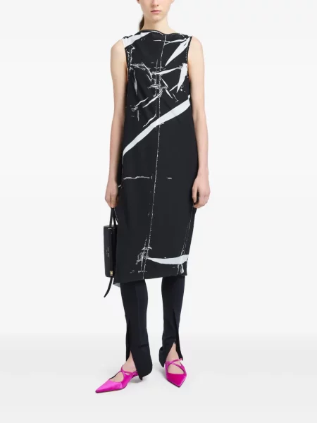 Костюм миди рокля Proenza Schouler до коляното черно