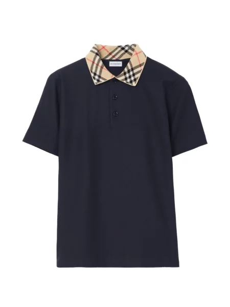 Gulerat polo Burberry în carouri albastru