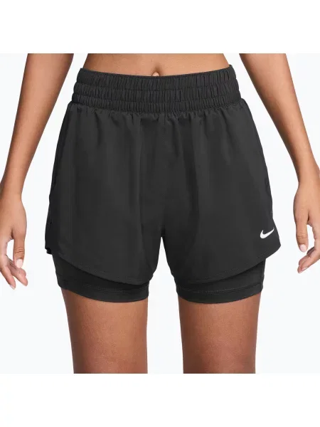 Шорти Nike One Dri-Fit High-Waisted 3" black/white білі