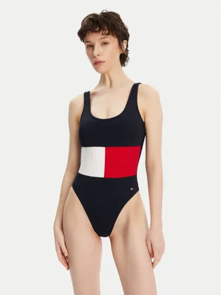 Tommy Hilfiger Kupaći kostim Tamnoplava bijela