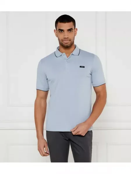 Calvin Klein Tenisz póló | stretch pique kék