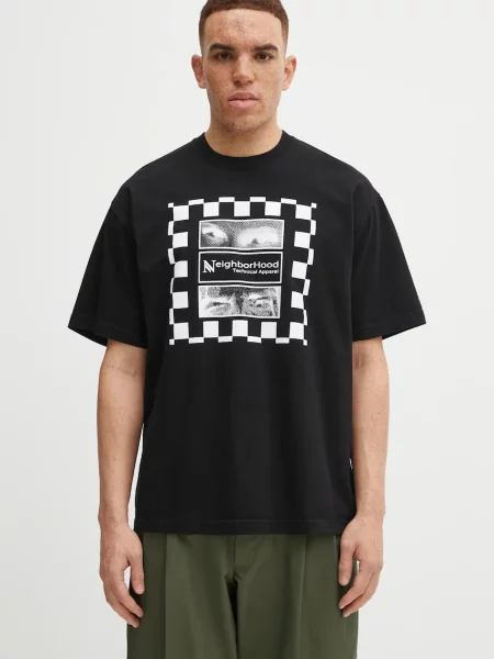 NEIGHBORHOOD tricou din NH . TEE cu imprimeu negru