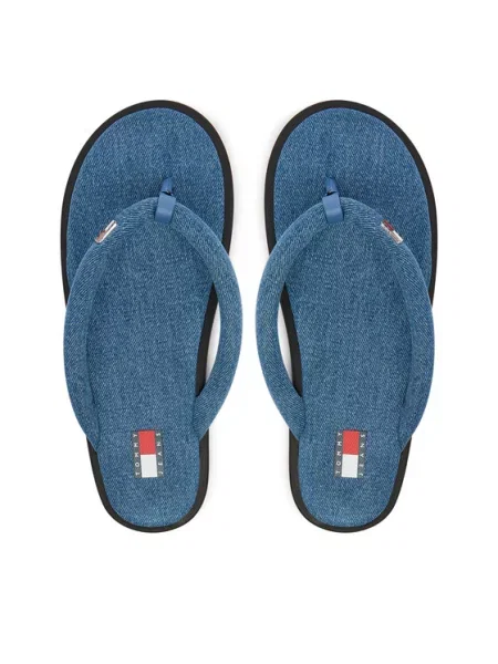 Tommy Jeans Japonke Tjw Padded Denim Casual Sandal modra