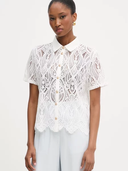 Bluzka koronkowa Morgan De Toi koronkowa biała