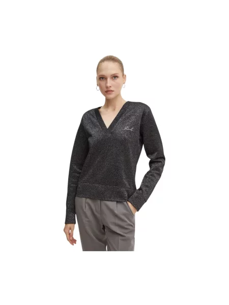 Dzianinowa bluza Karl Lagerfeld czarna