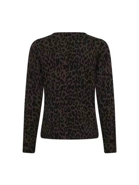 Sweter Saint Tropez z dekoltem w serek brązowy