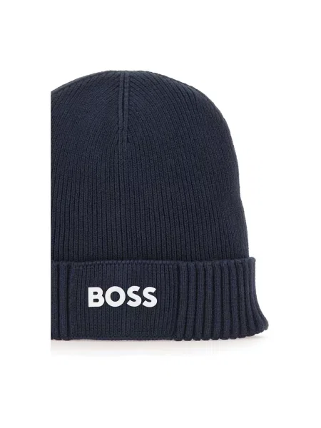 Boss Green czapka z domieszką wełny BOSS GREEN granatowy niebieska