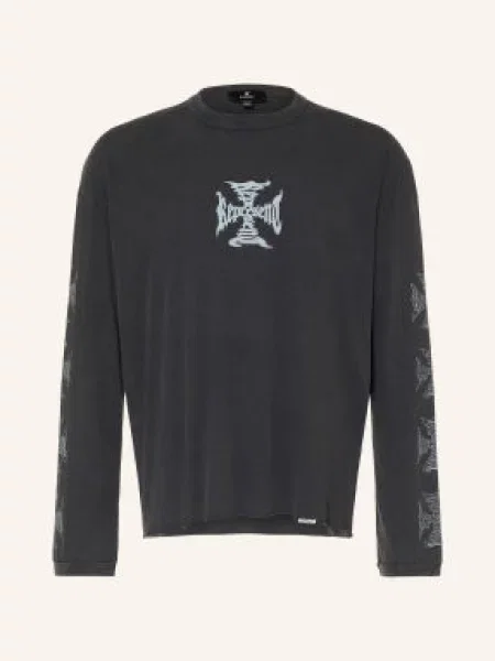 Represent Tričko S Dlouhým Rukávem / světle šedá černá