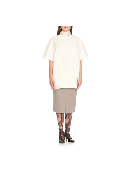 Koszulka Maison Margiela z kołnierzem biała