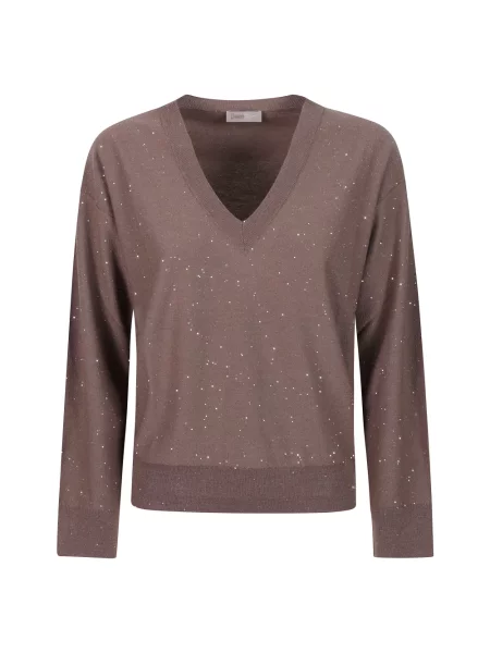 Dzianinowy sweter Herno brązowy