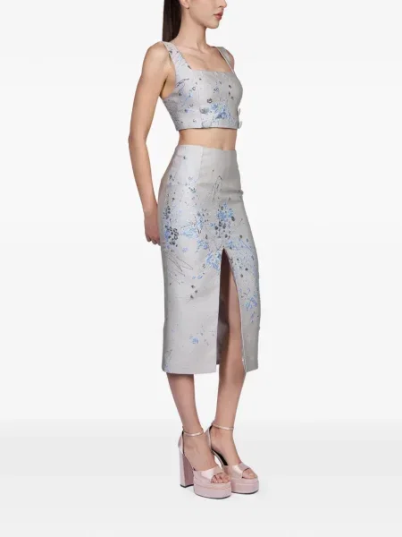 Midi-suknja Mia Peculiar iznad koljena siva