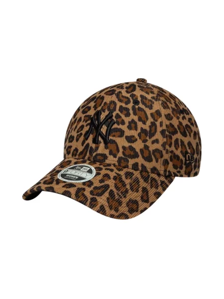 Czapka z daszkiem New Era w panterkę brązowa