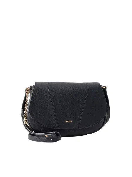 BOSS crossbody torbica iz umetnega usnja SALLEY SADDLE črna