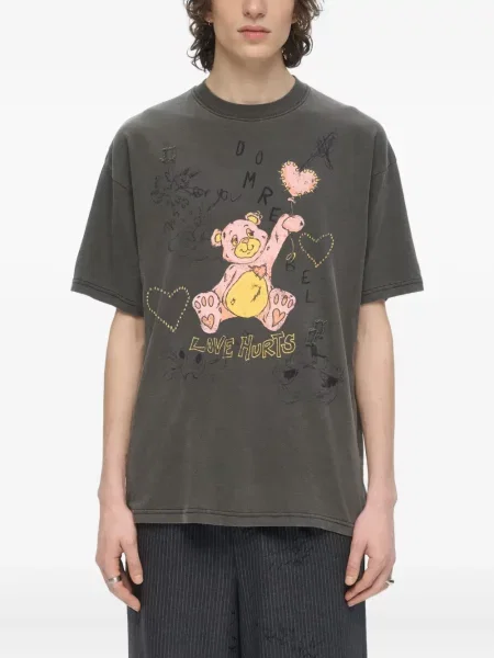 Tricou Domrebel cu imagine teddy negru