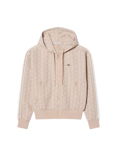 Bluza z kapturem Lacoste beżowa