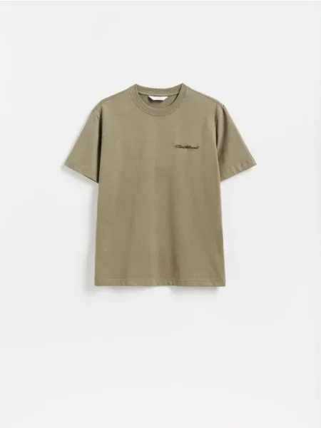 Reserved Tricou comfort cu imprimeu pe spate verde-oliv verde