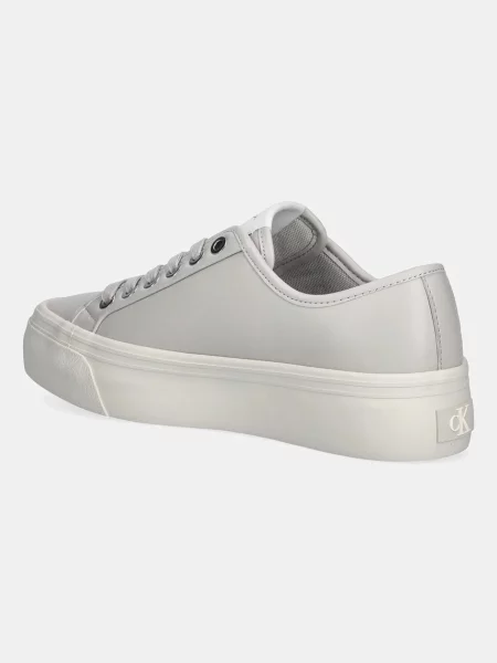 Calvin Klein sportcipő VULC FLATF LACE UP LTH CK szürke
