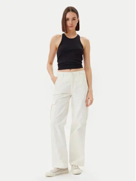 Guess Jeans Jeansy Écru Straight Leg