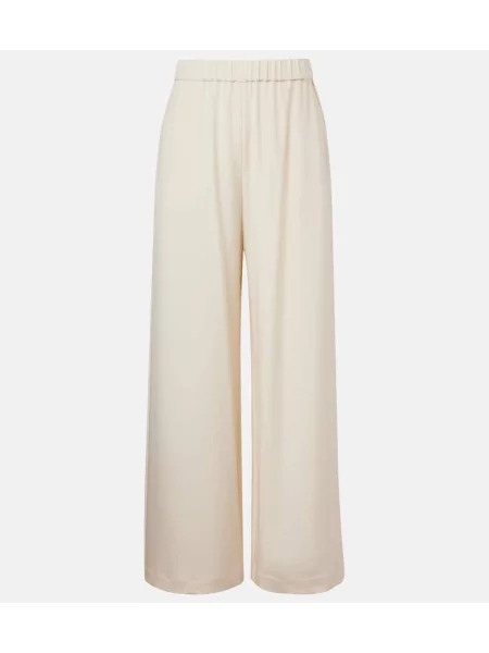 Pantaloni Max Mara de mătase alb