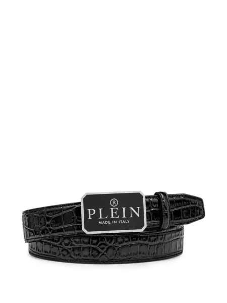 Cu centură curea Philipp Plein din piele negru