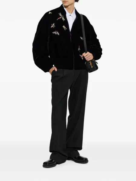 Geacă bomber Balmain de catifea negru