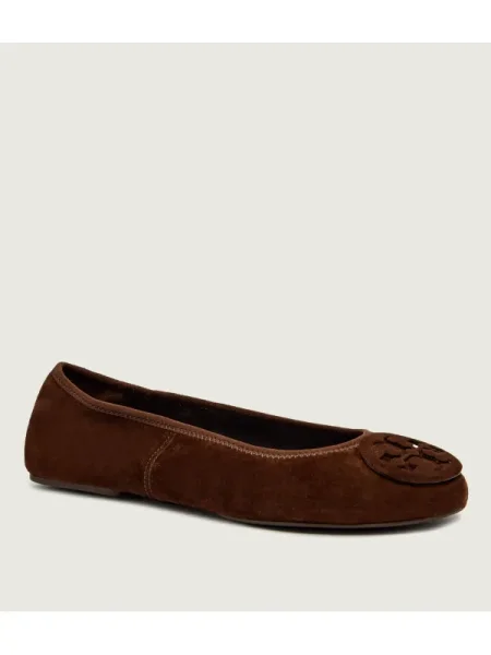 TORY BURCH Bőr balerina MINNIE TRAVEL barna