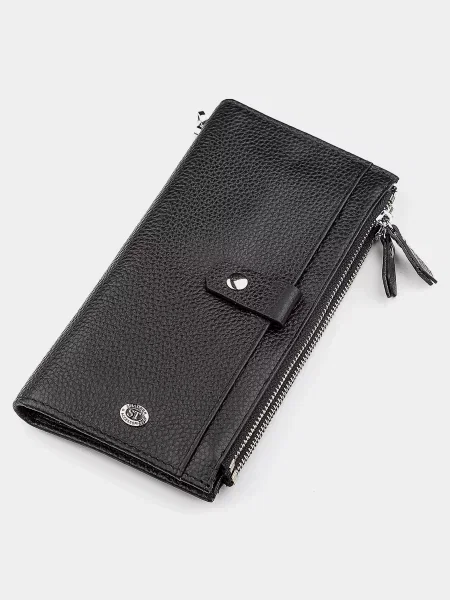 Кожаный кошелек St Leather Accessories черный