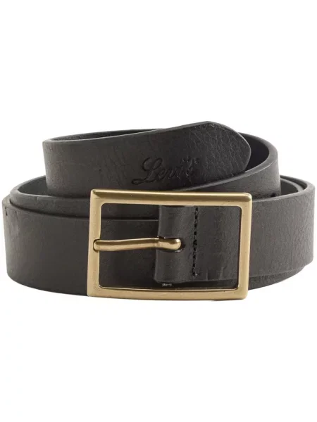 Levi's curea de piele RECTANGLE BUCKLE maro