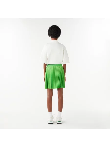 Lacoste Spódnica Z Plisowaną Elastyczną Talią zielona