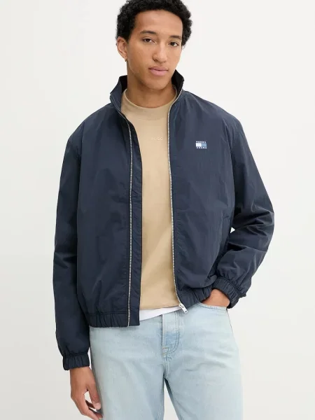 Яке Tommy Jeans тъмносиньо преходен модел синьо