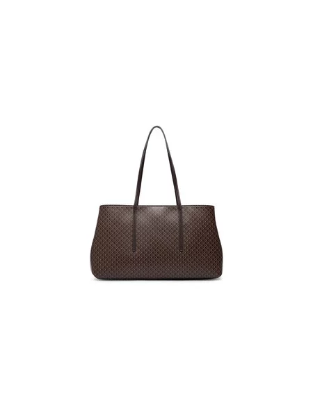 Kabelka Calvin Klein Emblem Aop Medium Work Tote Tmavě hnědá