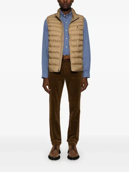 Hlače Polo Ralph Lauren s herringbone uzorkom smeđa