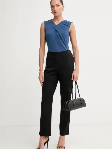 Calvin Klein Nohavice PONTE' čierna