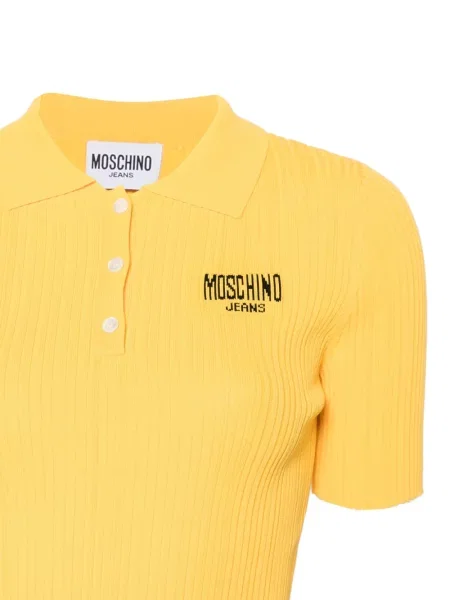 Πλεκτή μπλούζα Moschino Jeans με κέντημα κίτρινο